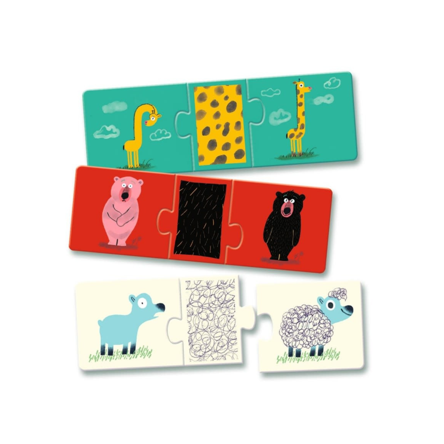Puzzle Trio kolmen palan eläinpalapeli