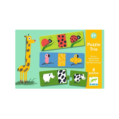 Puzzle Trio kolmen palan eläinpalapeli